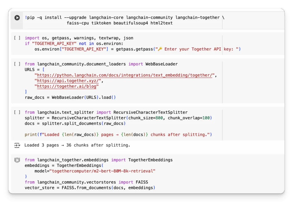 A Step-by-Step Guide to Build a Fast Semantic Search and RAG QA Engine on Web-Scraped Data Using Together AI Embeddings, FAISS Retrieval, and LangChain